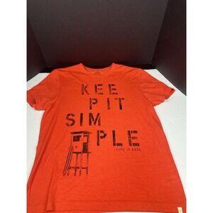 Life Is Good Size Large Shirt Classic Fit‎ "Keep It Simple" Crew Neck Orange